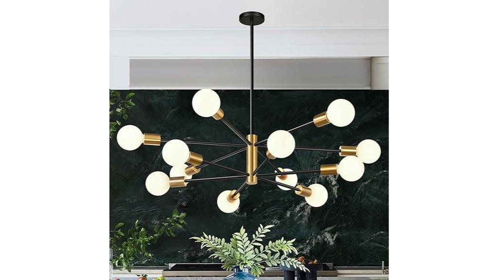 gold and black sputnik chandeliers