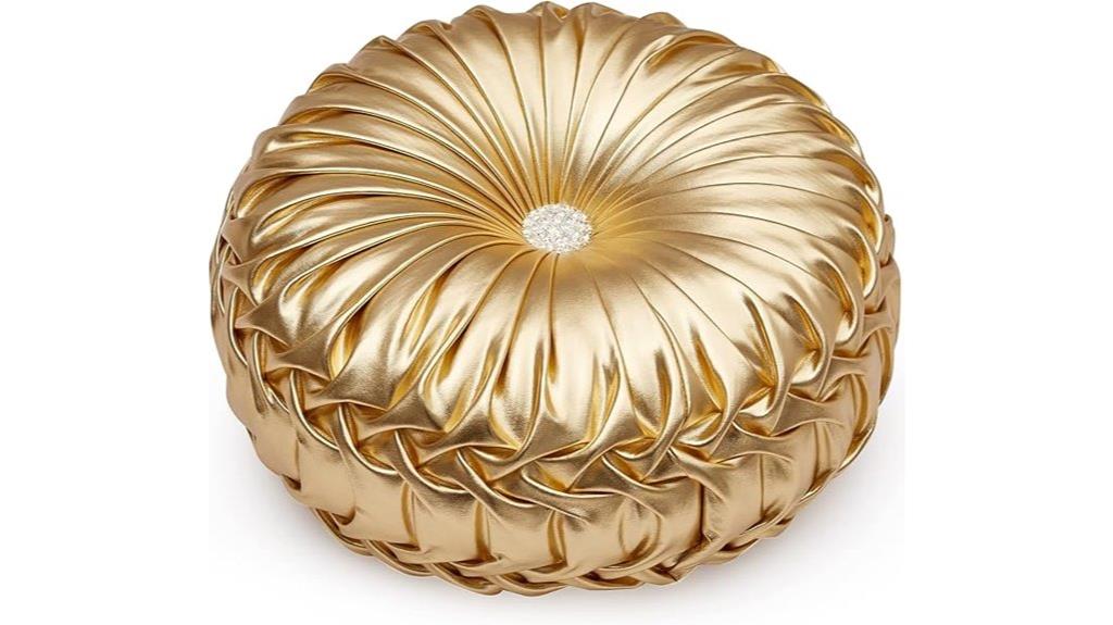 gold circular throw pillows