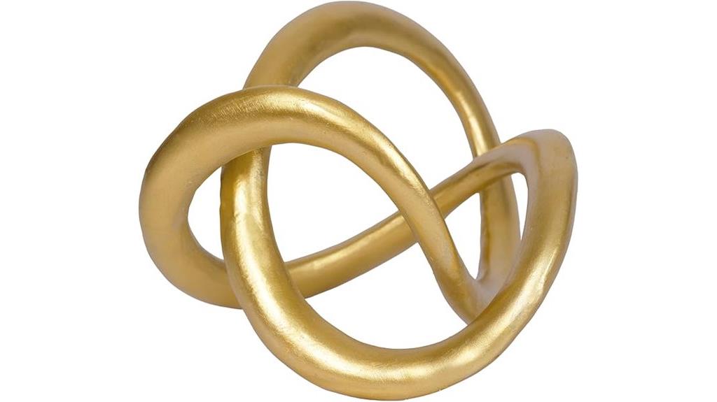 gold geometric knot sculpture