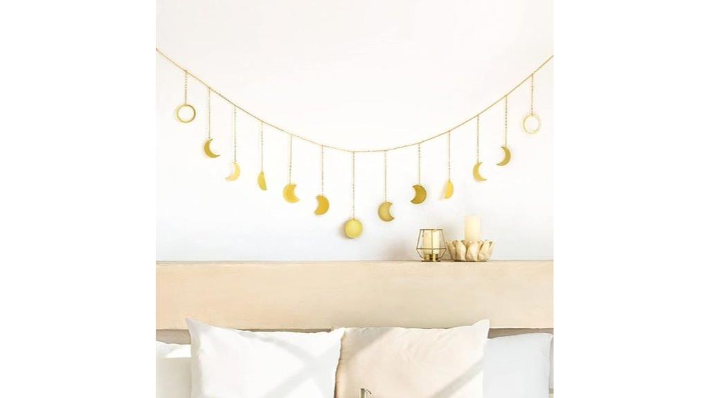 gold moon phase wall hanging