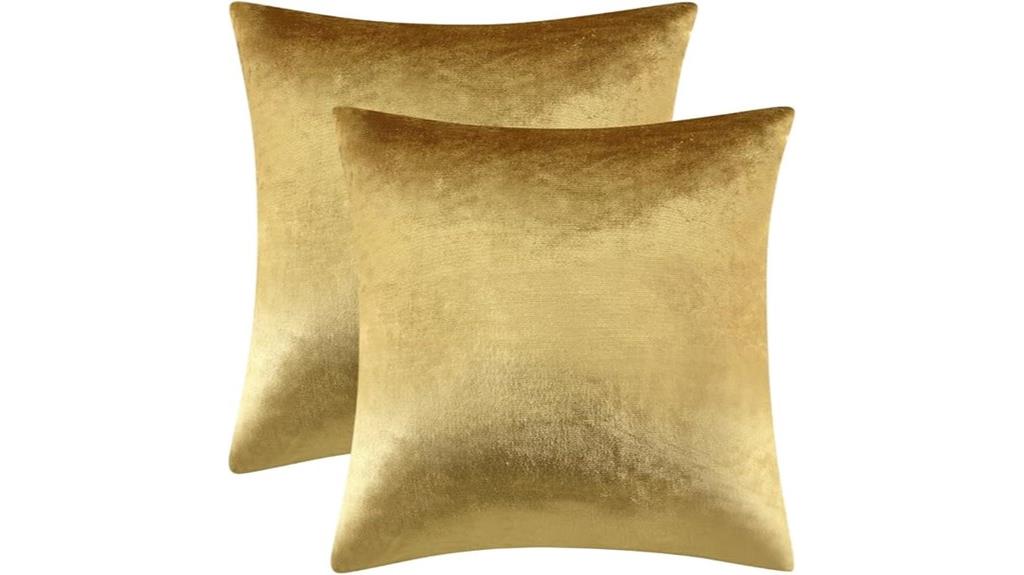 gold velvet pillow covers