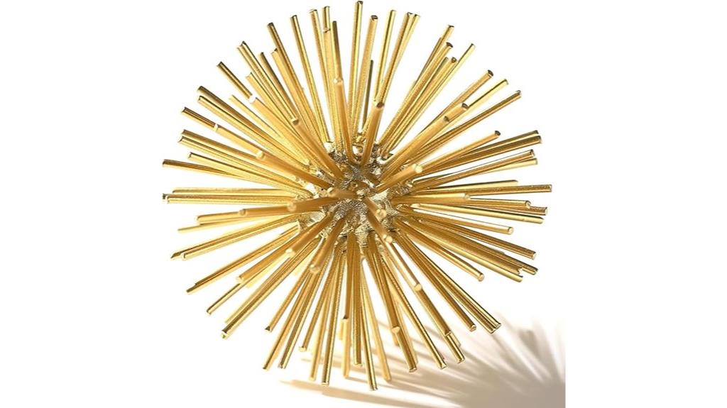 golden metal starburst sculpture