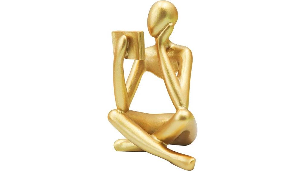 golden woman thinker sculpture