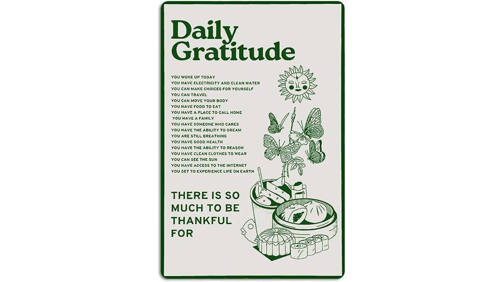 gratitude inspirational metal sign