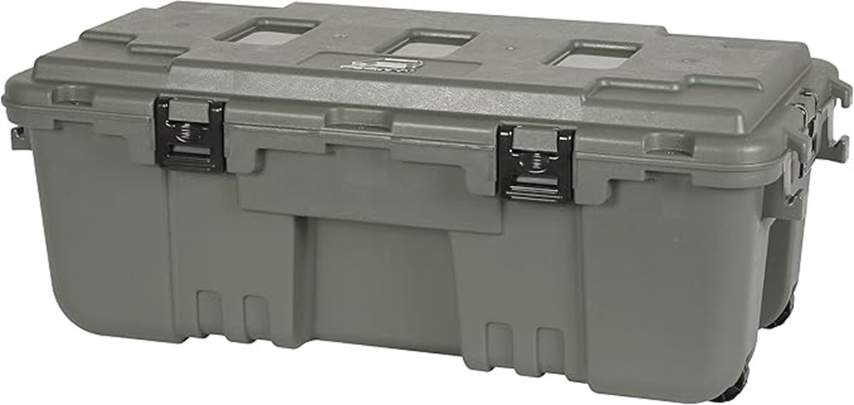 green 108 quart storage trunk