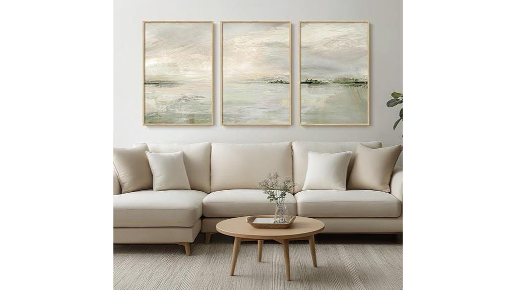 green framed wall art
