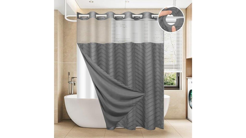 grey chevron waterproof shower curtain