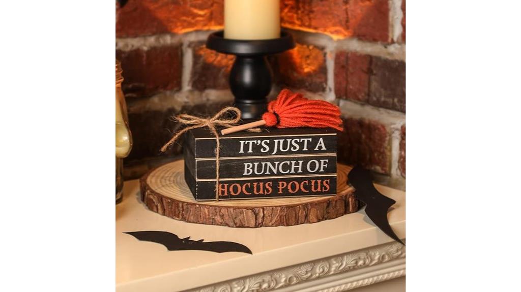 halloween book stack decor