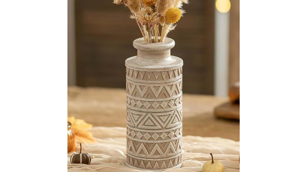 handcrafted boho wooden vases