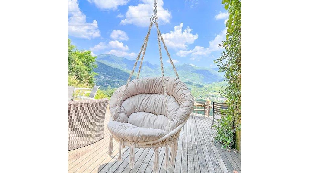 handmade cushion macrame swing