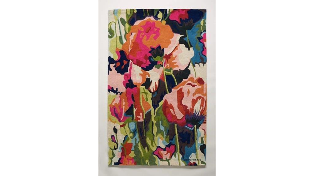 handmade rose wool rug