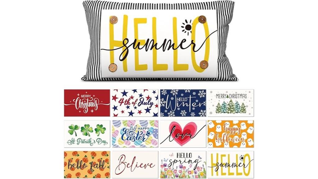 holiday pillow cover with swappable panels