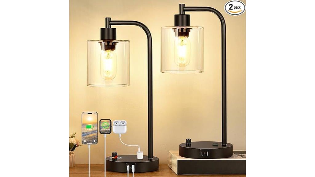 industrial bedside lamps with usb