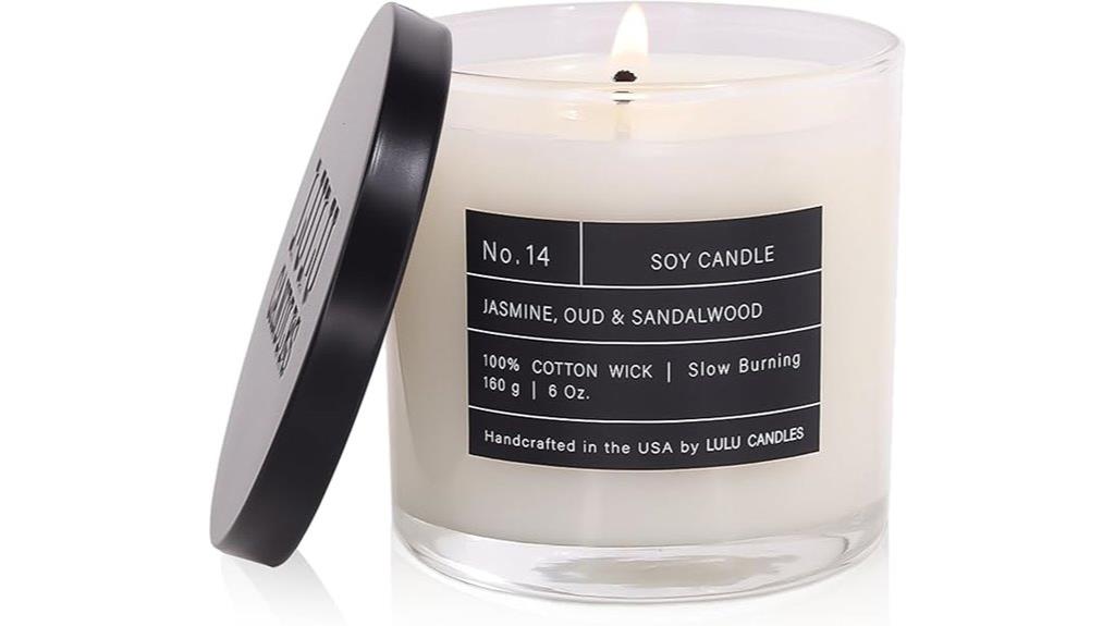 jasmine oud sandalwood candle