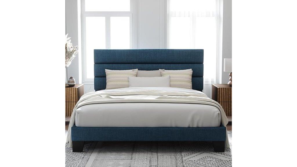 king size upholstered bed
