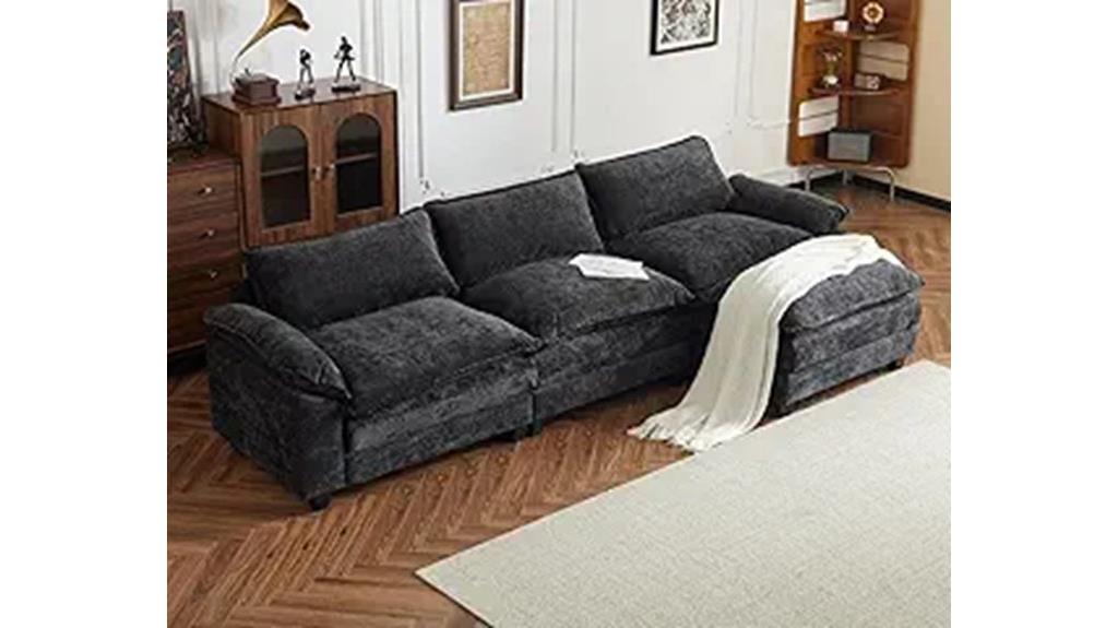l shape couch with ottoman
