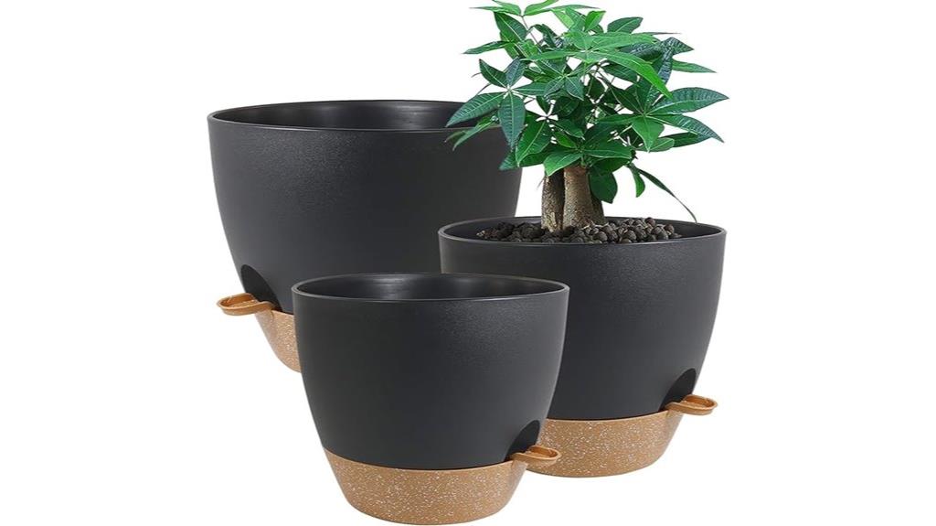 large black brown planters