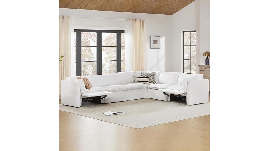 large down filled l shape sofa