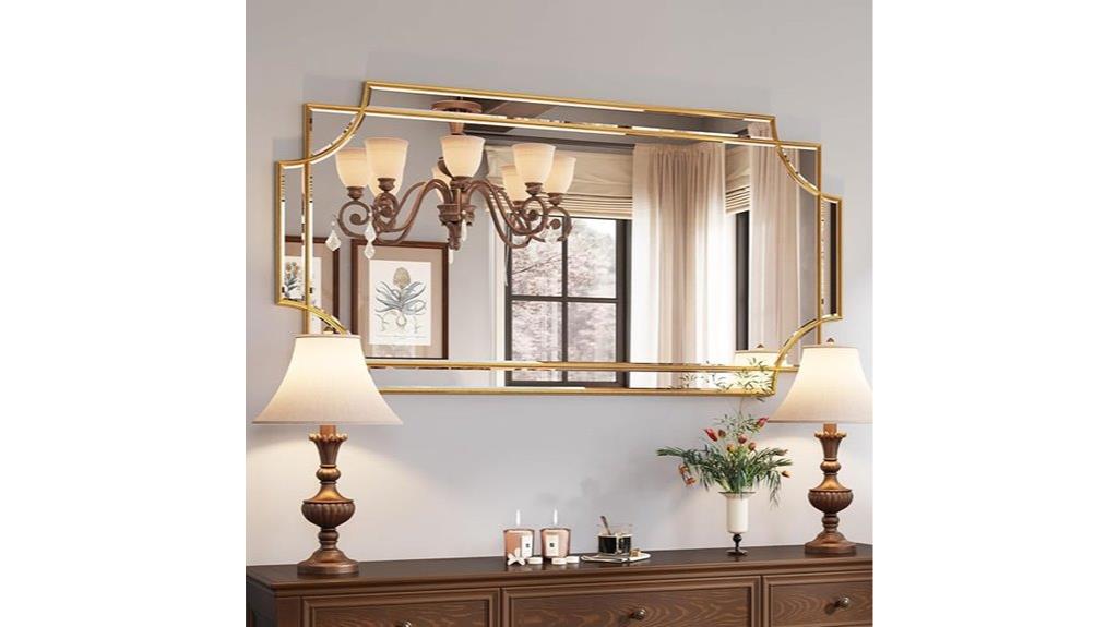 large gold wall mirror