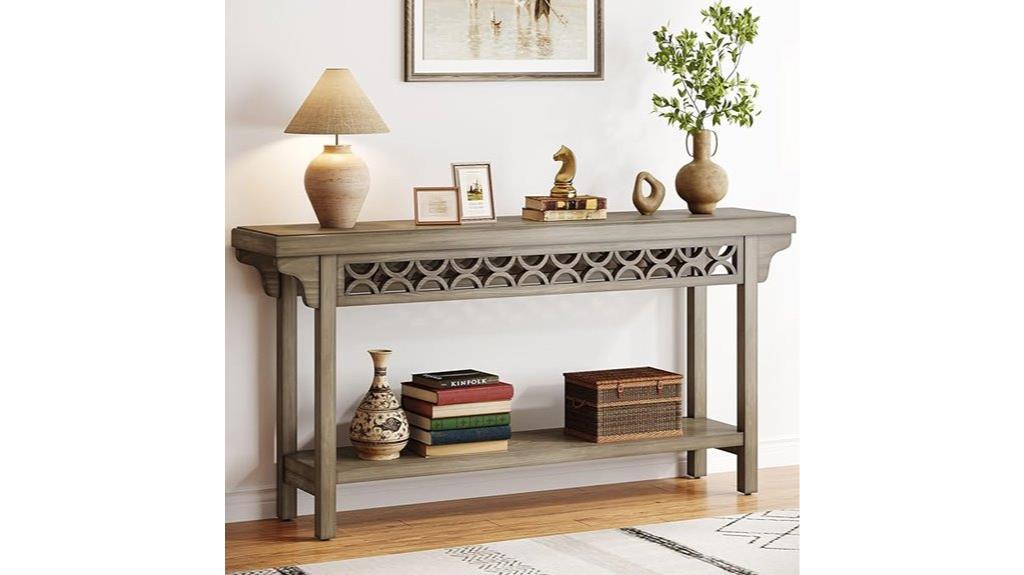 large solid wood console