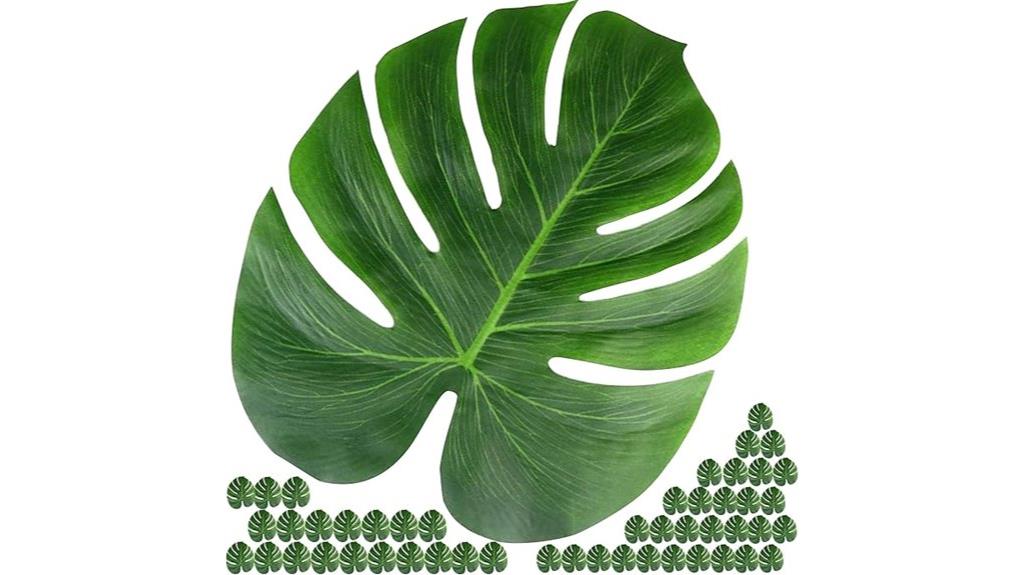 large tropical palm leaf decor