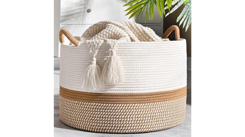large woven blanket hamper