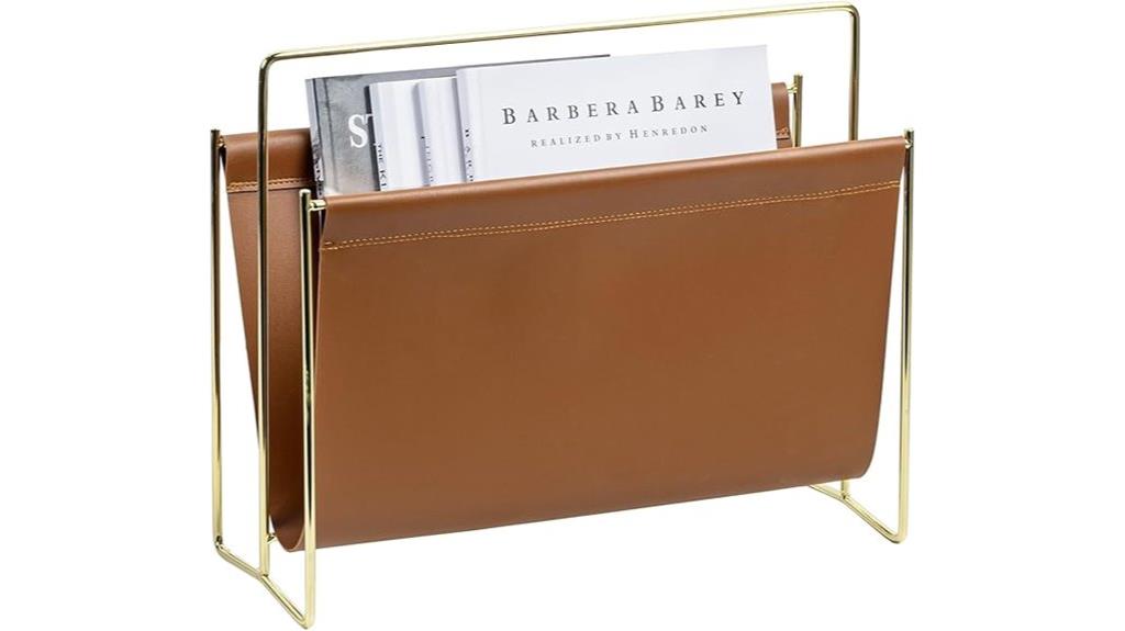 leatherette brass magazine holder