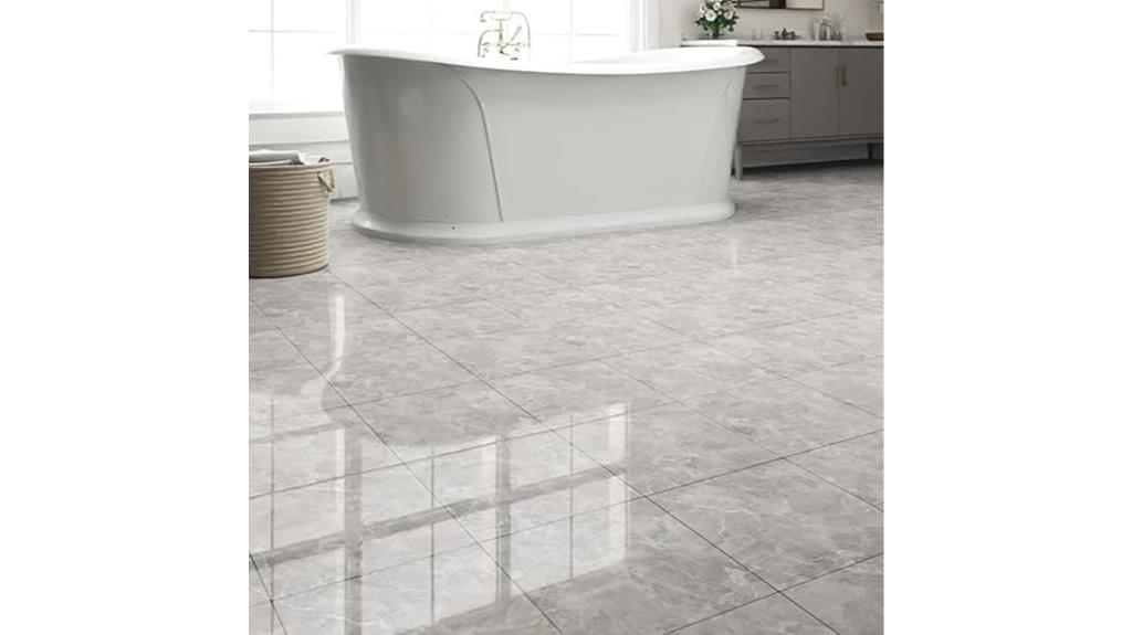 light grey marble vinyl tiles