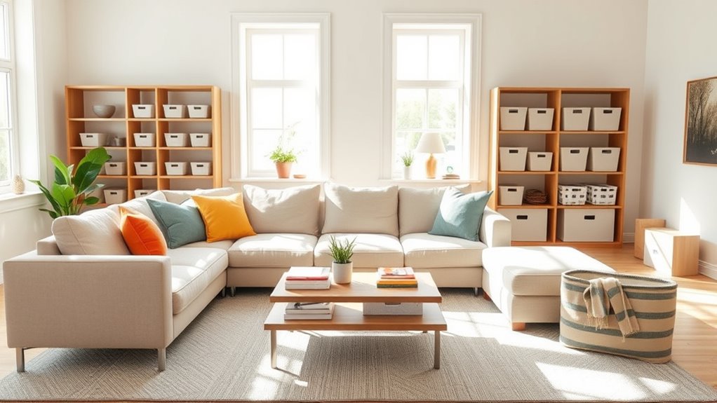 living room organization tips