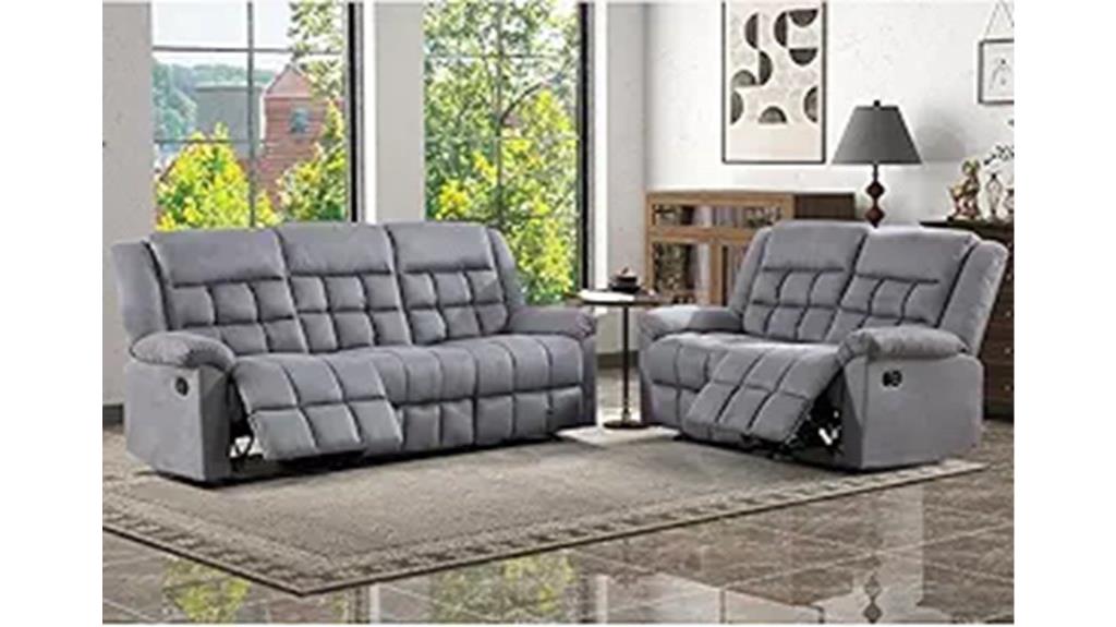 manual reclining couch set