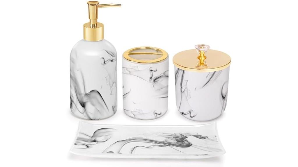 marble style bathroom accessories