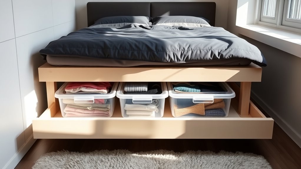 maximize space with under bed storage