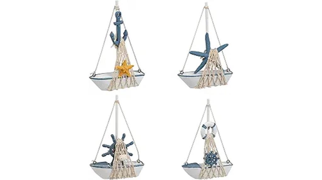 mini wooden sailboat set