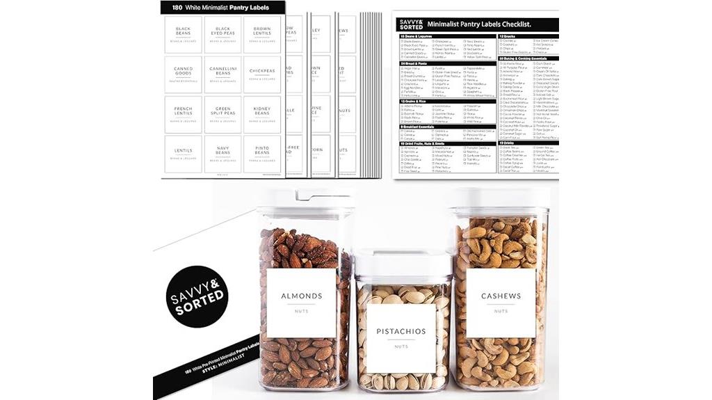 minimalist waterproof pantry labels