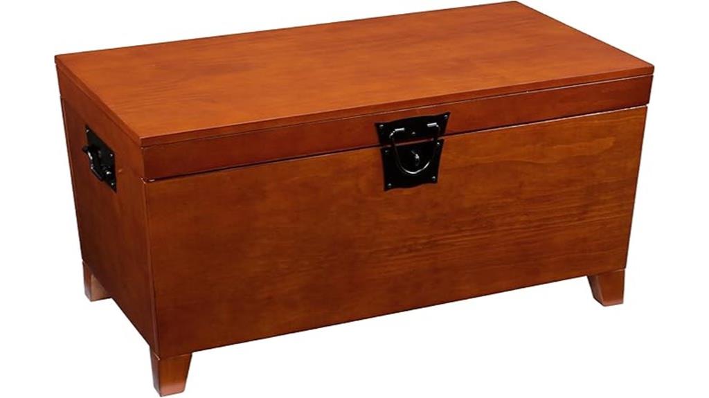 mission oak storage trunk