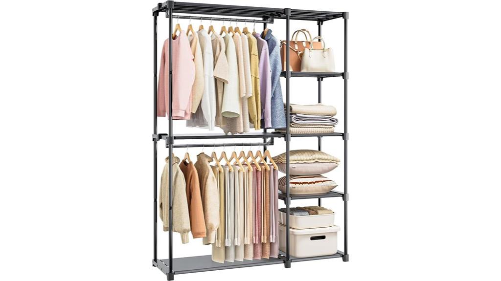 mobile wardrobe with shelves