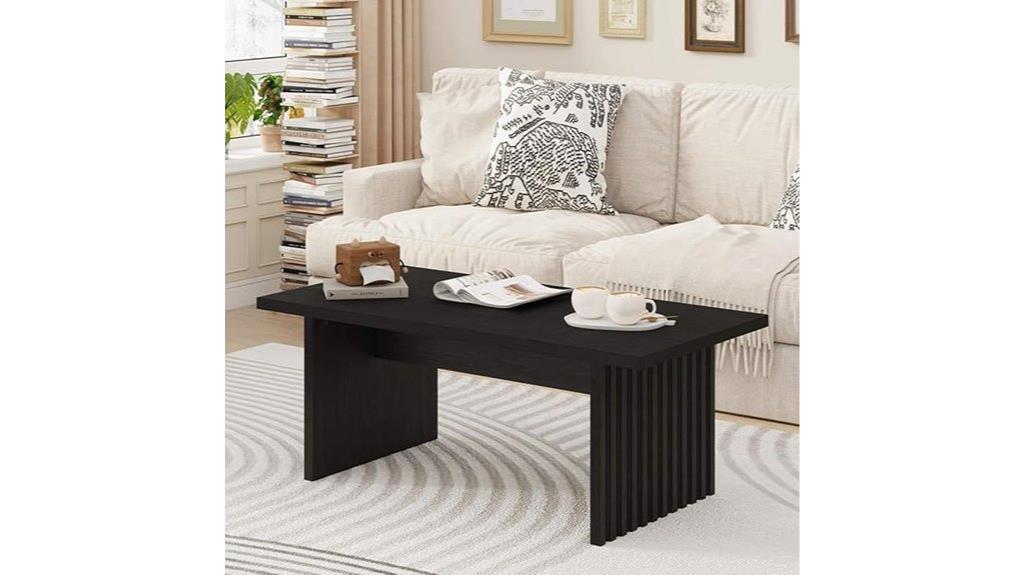 modern black wooden coffee table