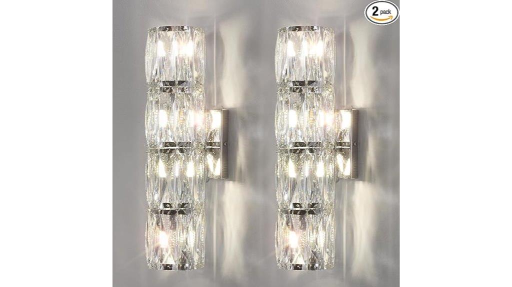modern chrome crystal sconces