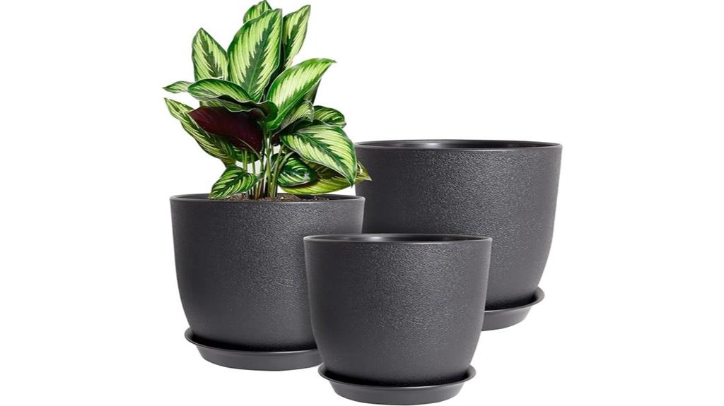 modern plastic plant pots