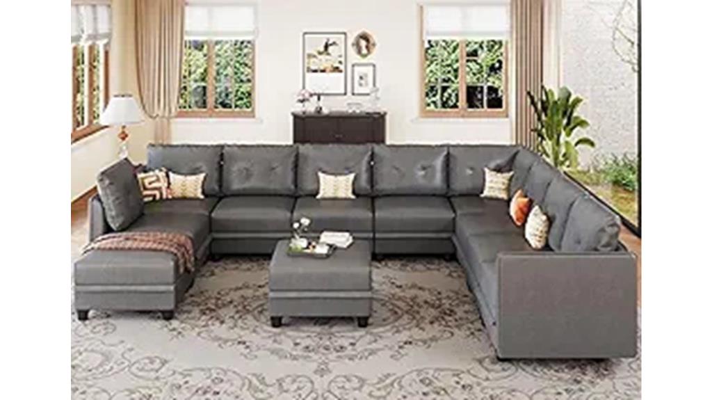 modular u shaped leather