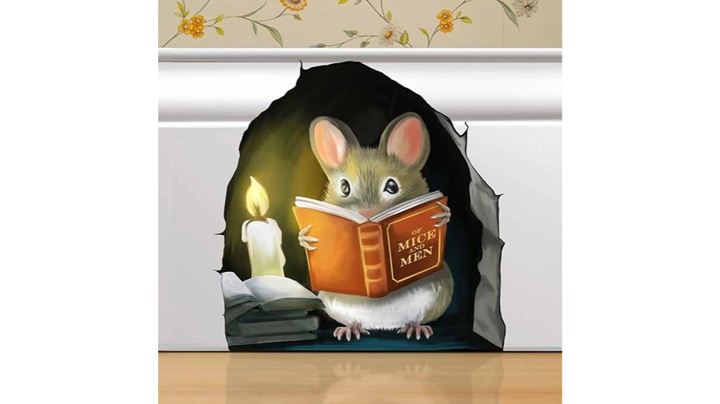mouse book reading sticker