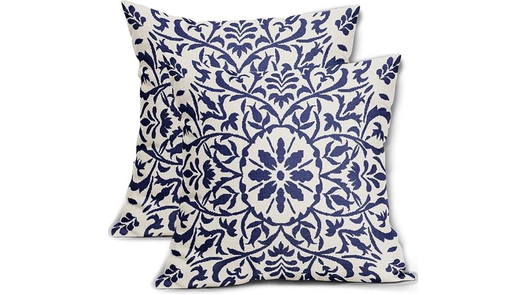navy boho pillow covers