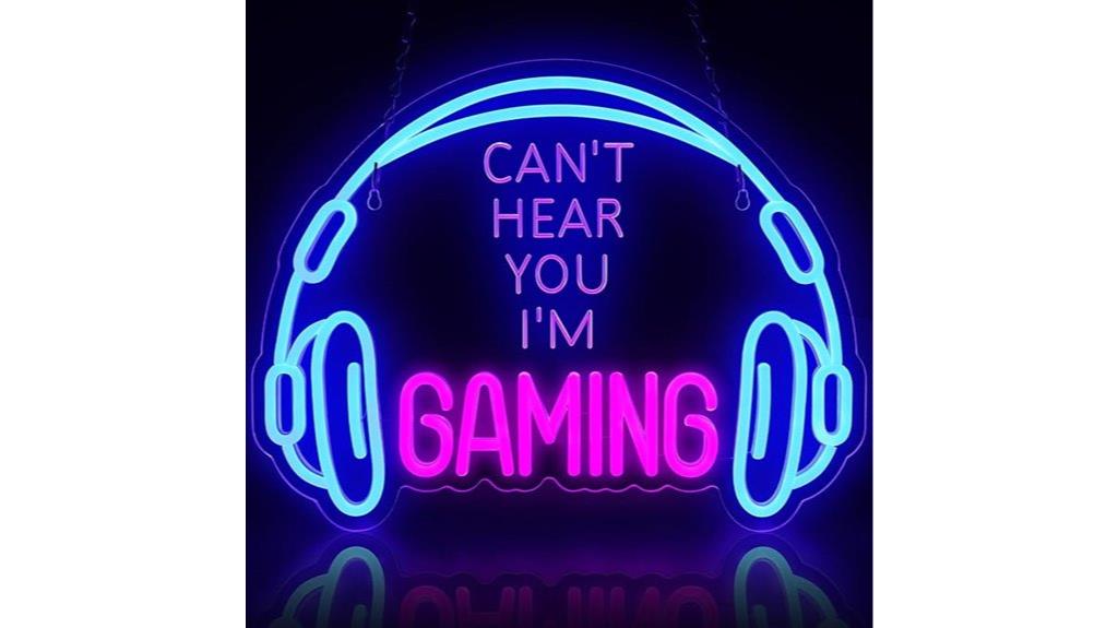 neon gaming room sign