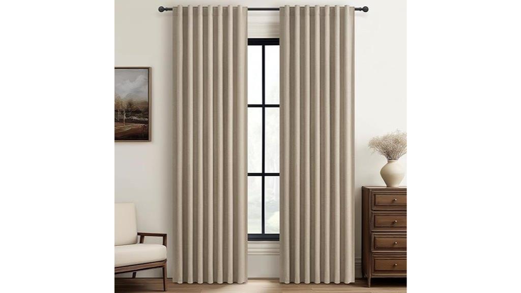neutral grey beige curtains