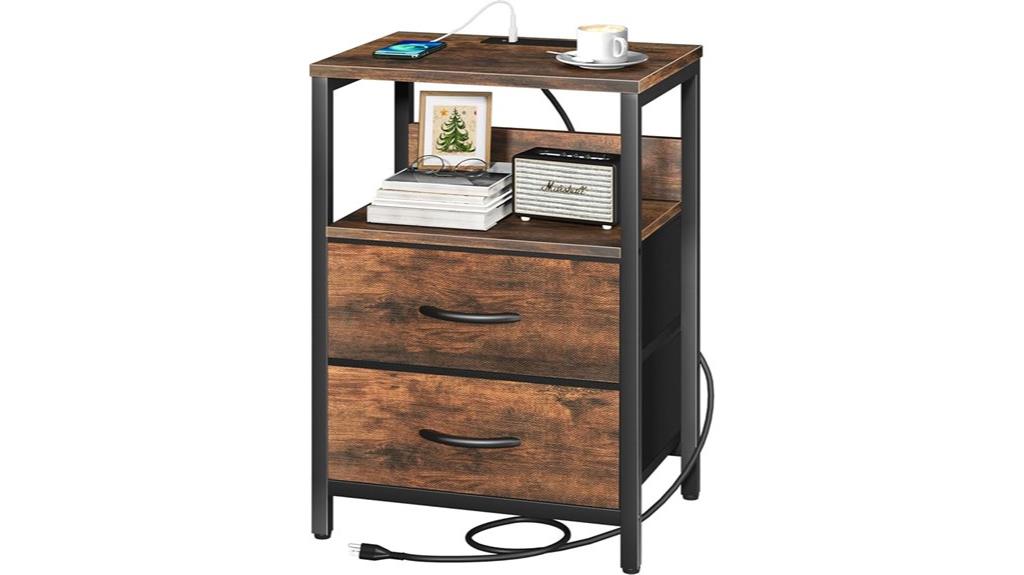 nightstand with charging station