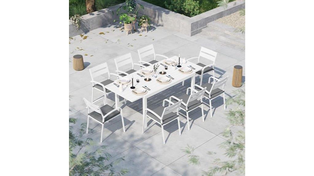 nine piece outdoor dining set