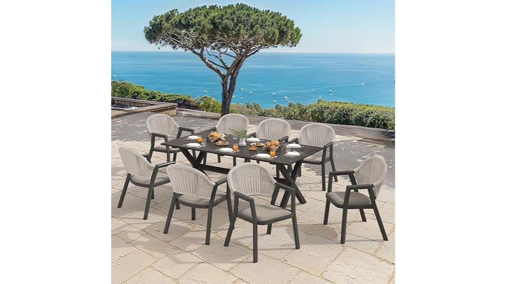 nine piece patio dining set