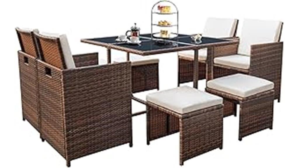 nine piece patio dining set