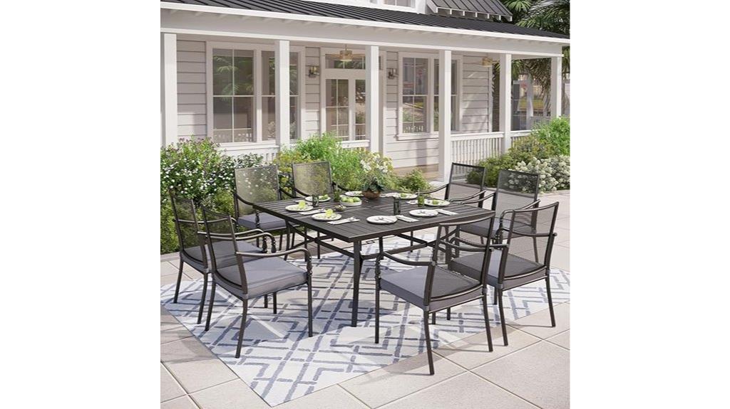 nine piece patio dining set