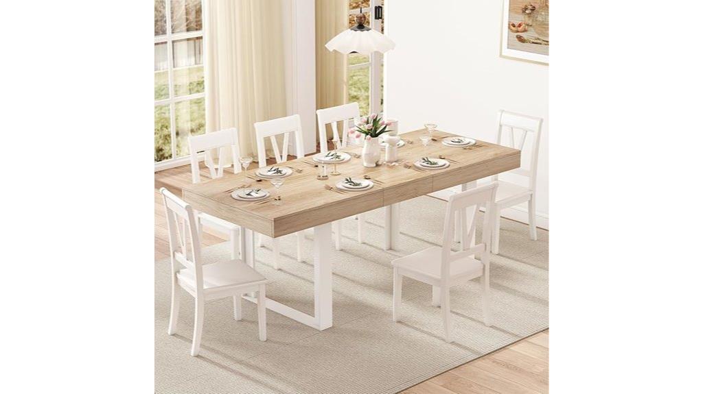 oak expandable dining table